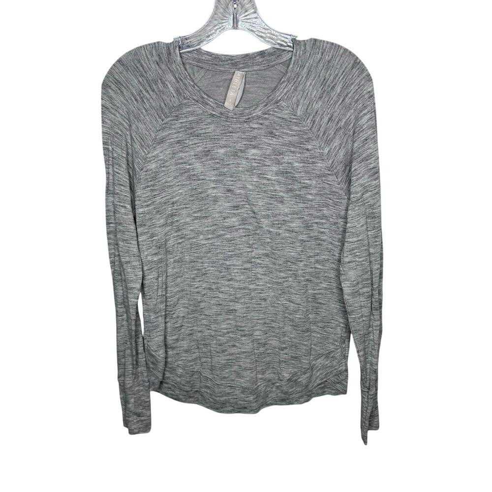 Athleta‎ S Gray Long Sleeve Modal Blend Lightweight Lounge Top Soft Stretch